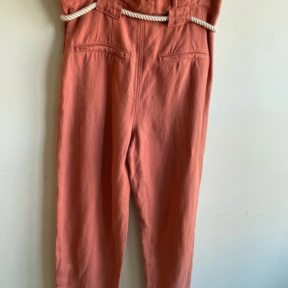 VERONICA BEARD||Karter Belted Linen-Cotton Paper Bag Pants,Worn Once Size 8 - Picture 10 of 11
